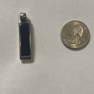 Silver and Black Rectangular Pendant